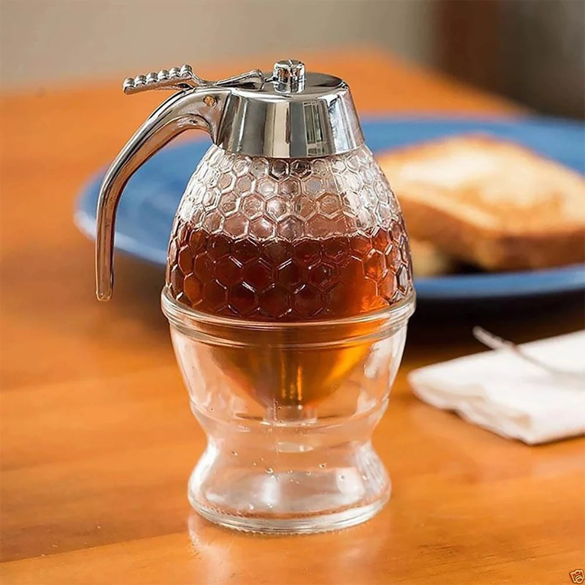 Diamond Glass Honey Dispenser
