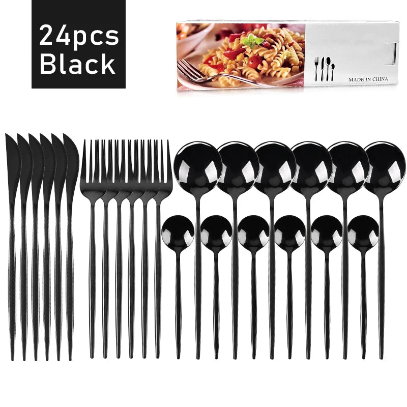 24-Piece Stainless Steel Cutlery Set