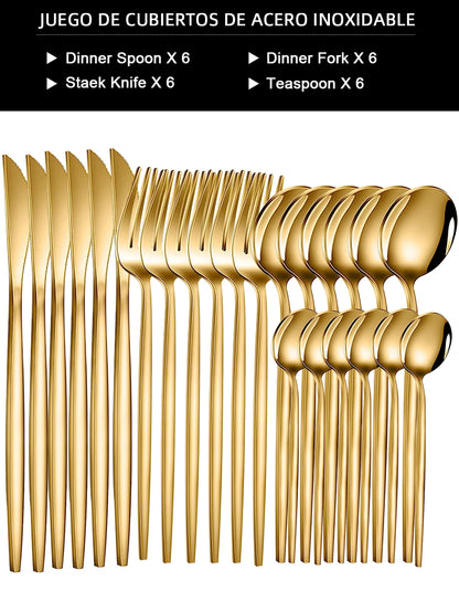 24-Piece Stainless Steel Cutlery Set