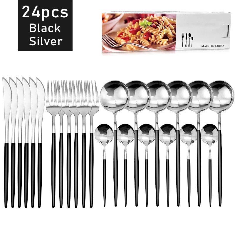 24-Piece Stainless Steel Cutlery Set