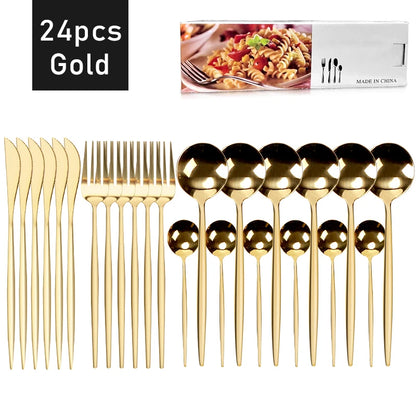 24-Piece Stainless Steel Cutlery Set