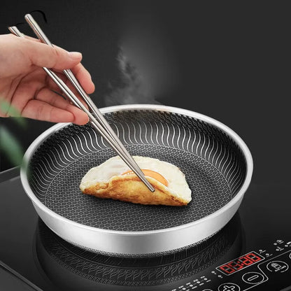 Tri-Ply Stainless Steel Honeycomb Wok