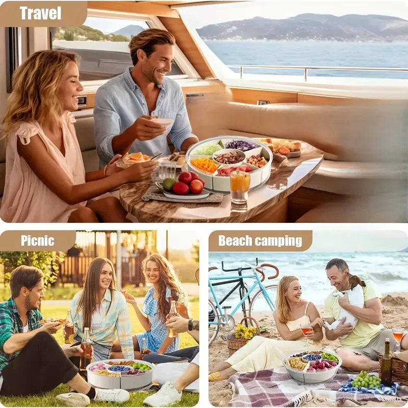 Rotating Divided Snack Tray