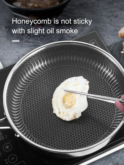 Tri-Ply Stainless Steel Honeycomb Wok