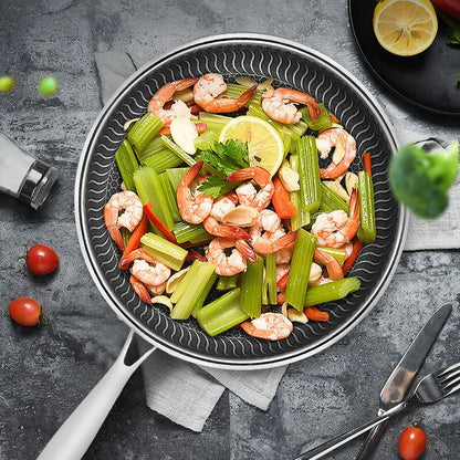 Tri-Ply Stainless Steel Honeycomb Wok