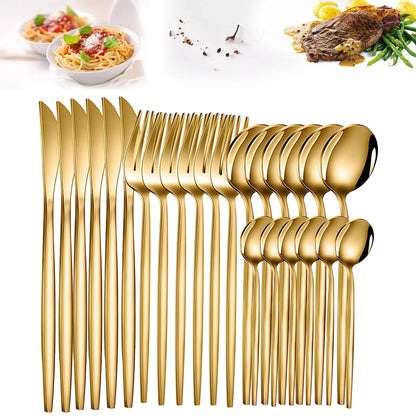 24-Piece Stainless Steel Cutlery Set
