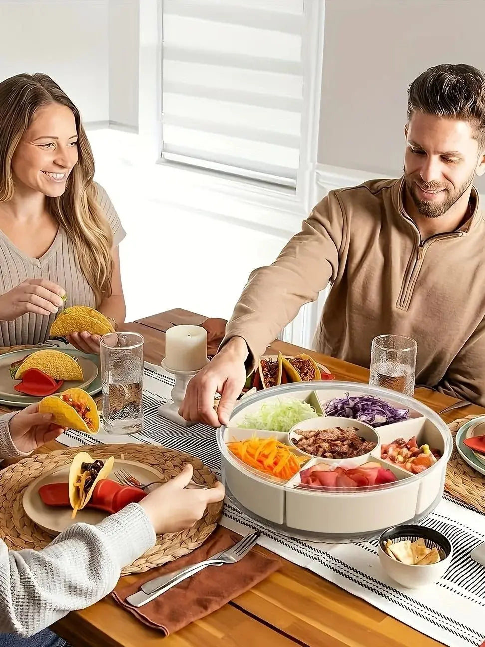 Rotating Divided Snack Tray