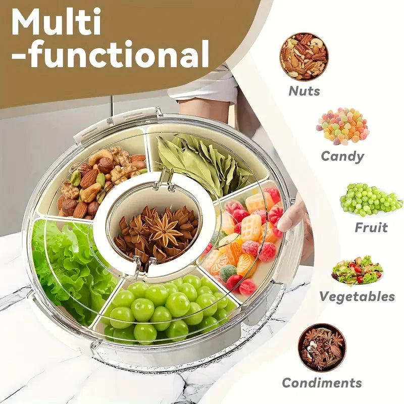 Rotating Divided Snack Tray