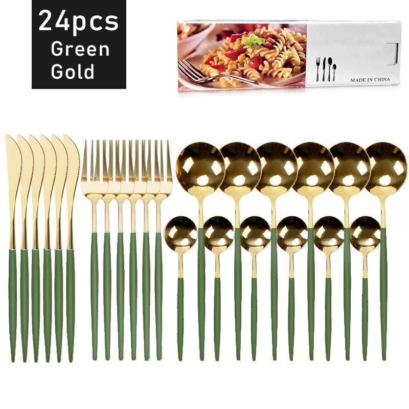 24-Piece Stainless Steel Cutlery Set