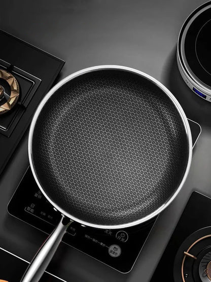 Tri-Ply Stainless Steel Honeycomb Wok