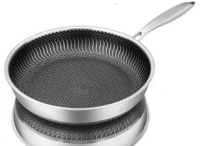 Tri-Ply Stainless Steel Honeycomb Wok