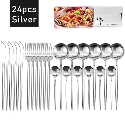 24-Piece Stainless Steel Cutlery Set
