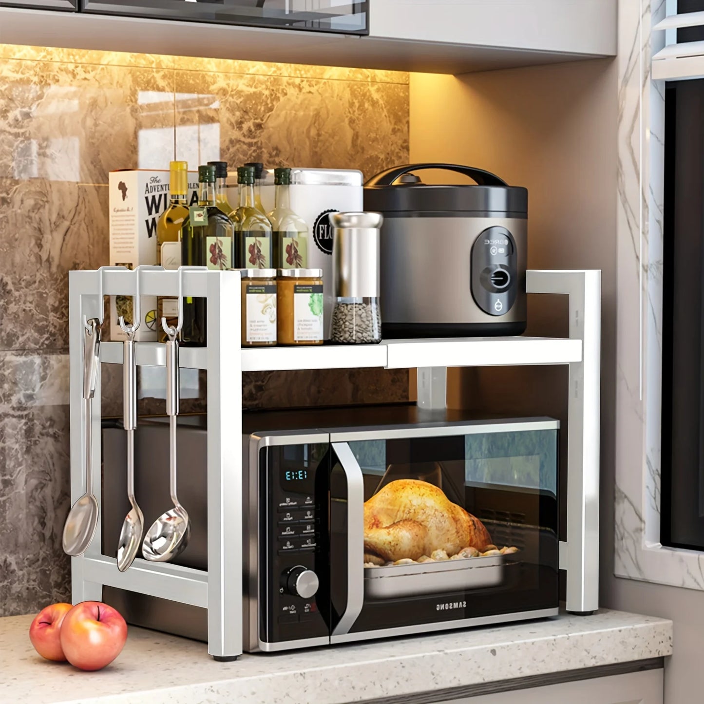 Expandable Microwave Shelf Rack
